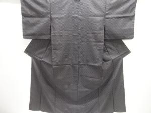 斜め格子に抽象模様小紋着物